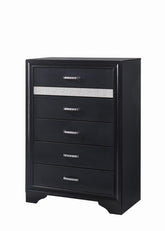 Coaster Miranda 5-drawer Chest Black and Rhinestone Model 206365